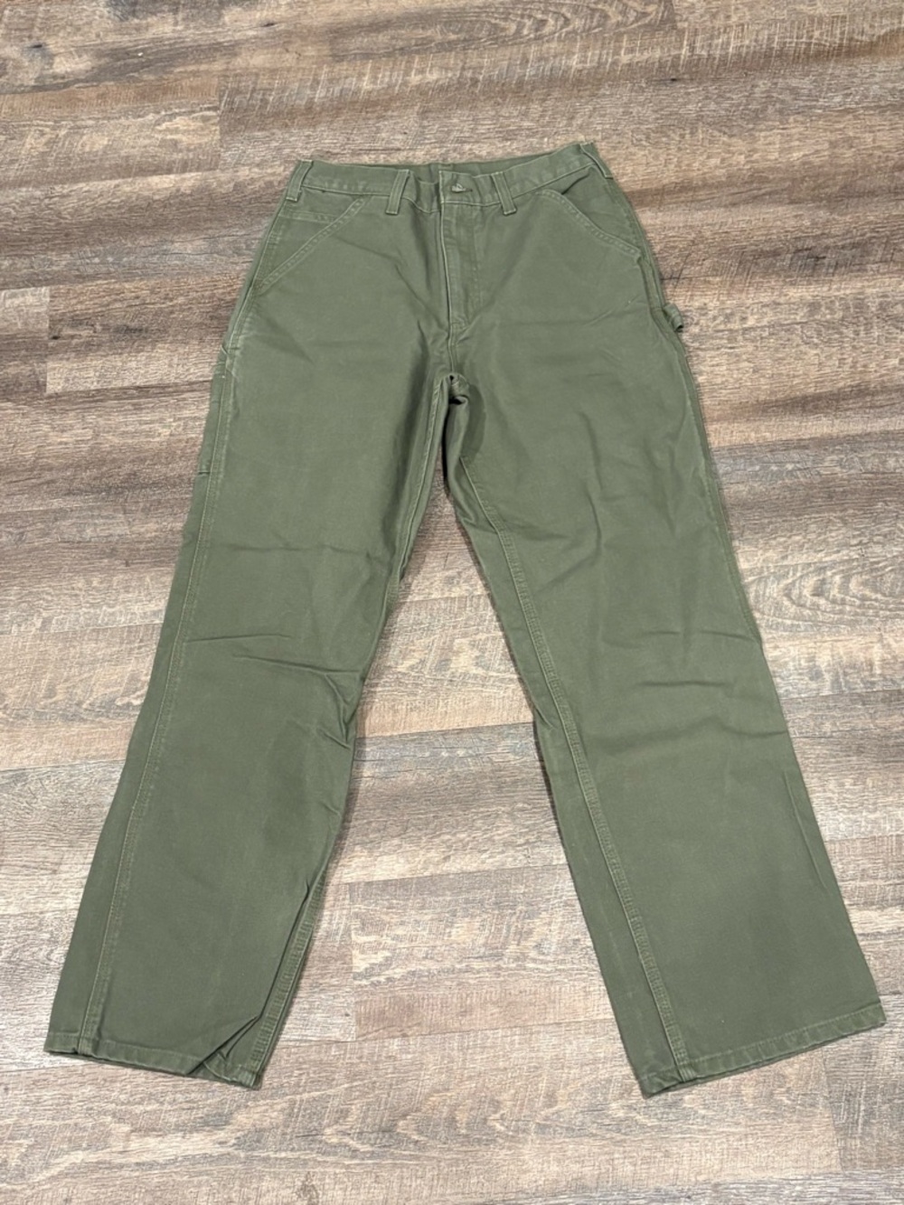Carhartt Olive Utility Pants Dungaree Fit - Picture 4 of 10
